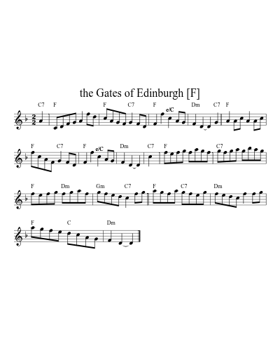 the Gates of Edinburgh [F] (Version 2) sheet music preview