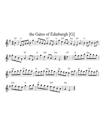 the Gates of Edinburgh [G] sheet music preview
