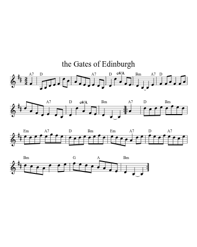 the Gates of Edinburgh (Version 3) sheet music preview