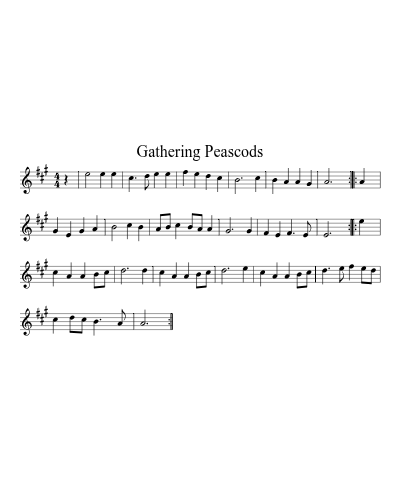 Gathering Peascods (Version 6) sheet music preview