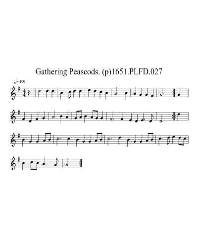 Gathering Peascods. (p)1651.PLFD.027 sheet music preview