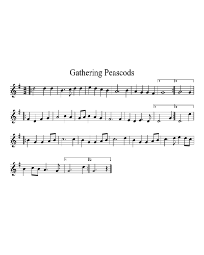 Gathering Peascods (Version 7) sheet music preview
