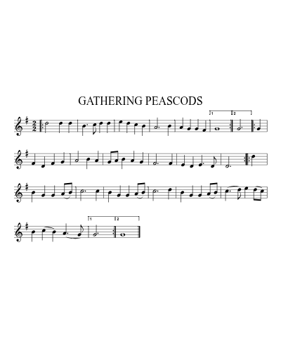 Gathering Peascods (Version 9) sheet music preview