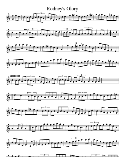 Rodney's Glory sheet music preview
