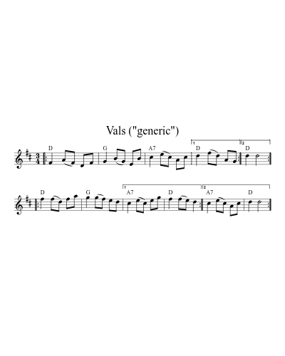 Vals ("generic") sheet music preview