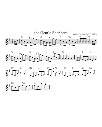the Gentle Shepherd (Version 2) sheet music preview