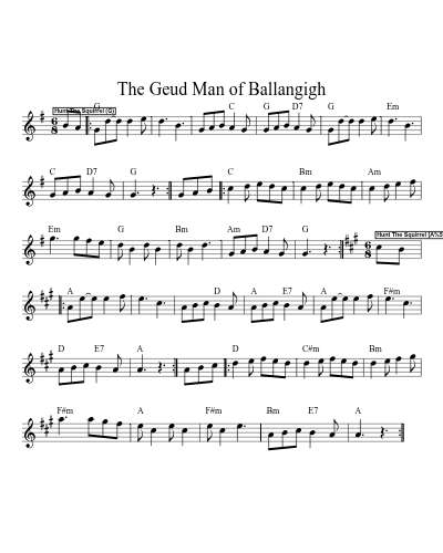 The Geud Man of Ballangigh sheet music preview