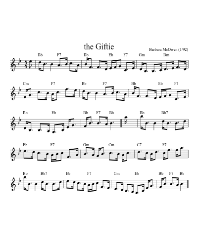 the Giftie sheet music preview