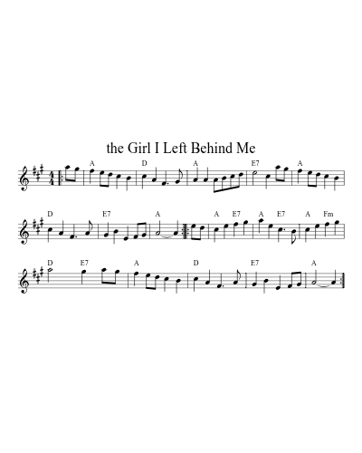The girl I left behind me (Version 10)