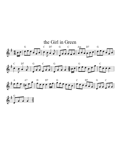 the Girl in Green sheet music preview