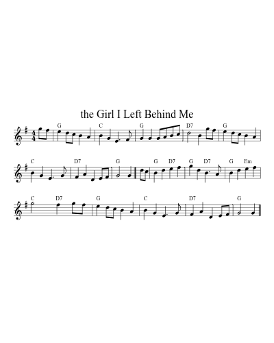 The girl I left behind me (Version 16)