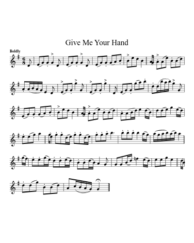 Give Me Your Hand (Version 6) sheet music preview