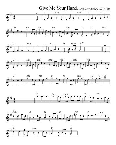 Give Me Your Hand (Version 8) sheet music preview
