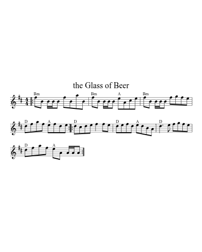 The glass of beer (Version 4) sheet music preview