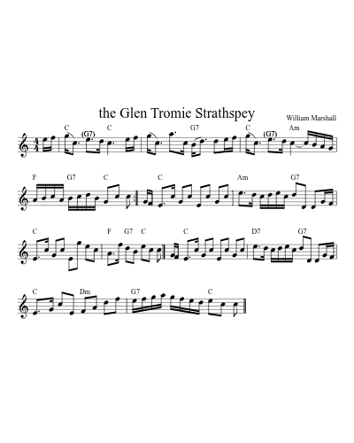 the Glen Tromie Strathspey sheet music preview