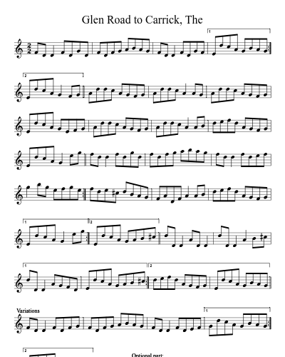 Glen Road to Carrick, The (Version 3)