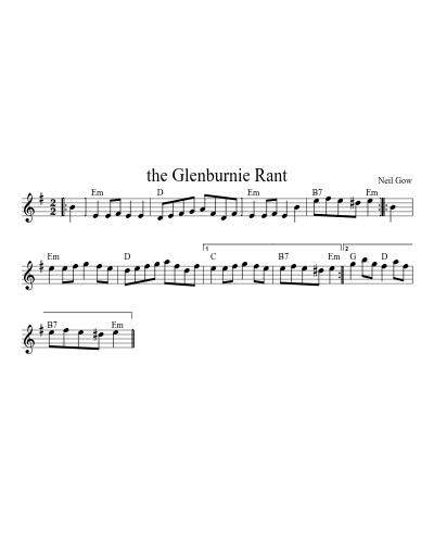the Glenburnie Rant (Version 8) sheet music preview