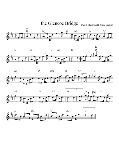the Glencoe Bridge sheet music preview