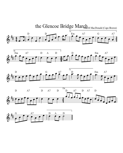 the Glencoe Bridge March (Version 3) sheet music preview