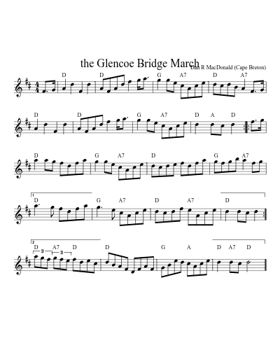 the Glencoe Bridge March (Version 7) sheet music preview