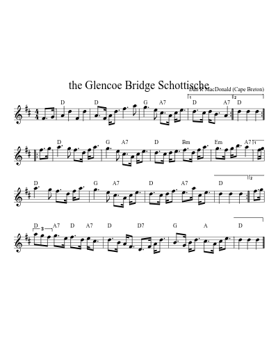 the Glencoe Bridge Schottische sheet music preview