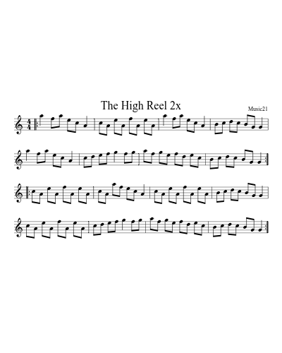 The High Reel 2x sheet music preview