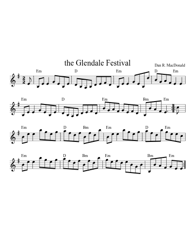 the Glendale Festival sheet music preview
