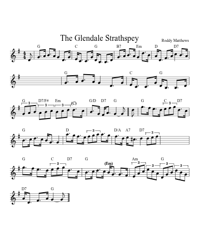 The Glendale Strathspey sheet music preview