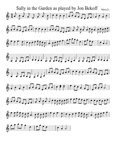 Sally in the Garden as played by  Jon Bekoff