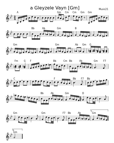 a Gleyzele Vayn    [Gm] (Version 2)
