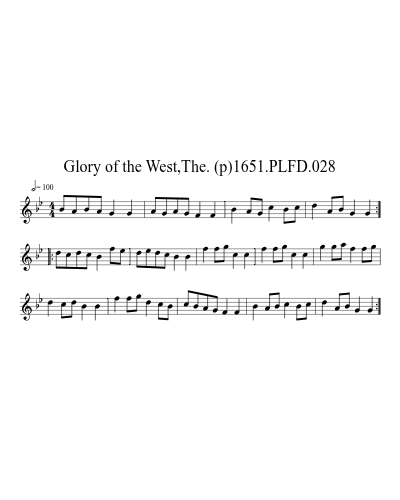 Glory of the West,The. (p)1651.PLFD.028 sheet music preview
