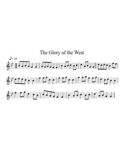 the Glory of the West (Version 3) sheet music preview