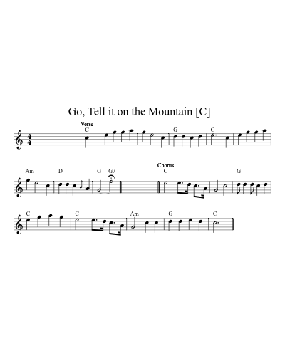 Go, Tell it on the Mountain   [C]
