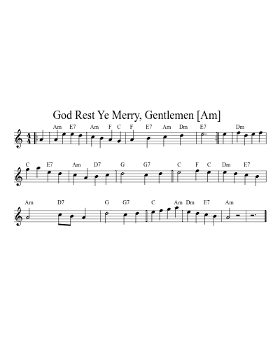 God Rest Ye Merry, Gentlemen   [Am] preview
