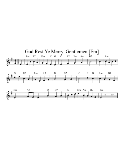 God Rest Ye Merry, Gentlemen [Em] (Version 2)