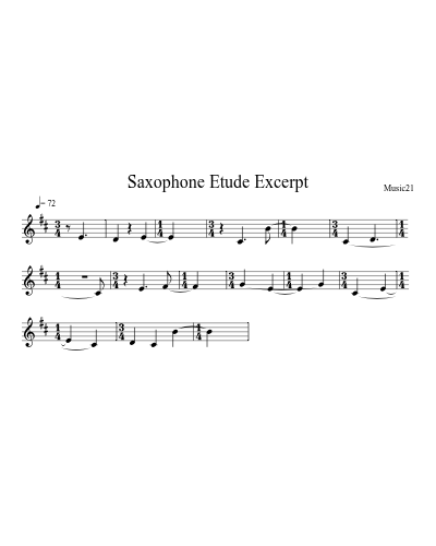 Saxophone Etude Excerpt