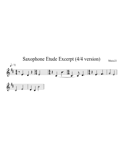 Saxophone Etude Excerpt (4/4 version)