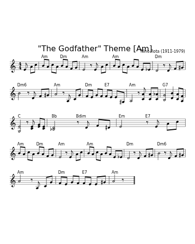 "The Godfather" Theme   [Am] preview