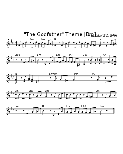 "The Godfather" Theme   [Bm] (Version 2)