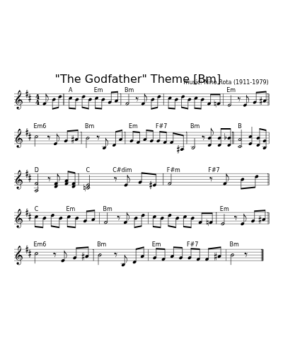 "The Godfather" Theme   [Bm] (Version 3)