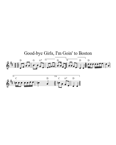 Good-bye Girls, I'm Goin' to Boston (Version 2)
