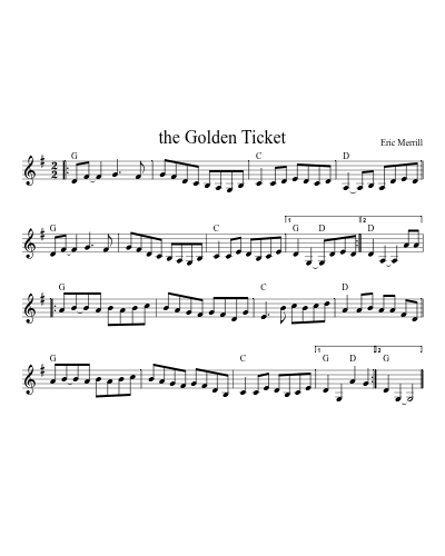 the Golden Ticket sheet music preview