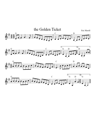 the Golden Ticket (Version 2) sheet music preview