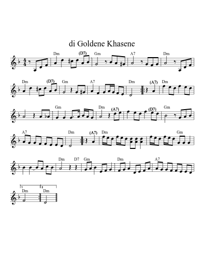 di Goldene Khasene (Version 2)