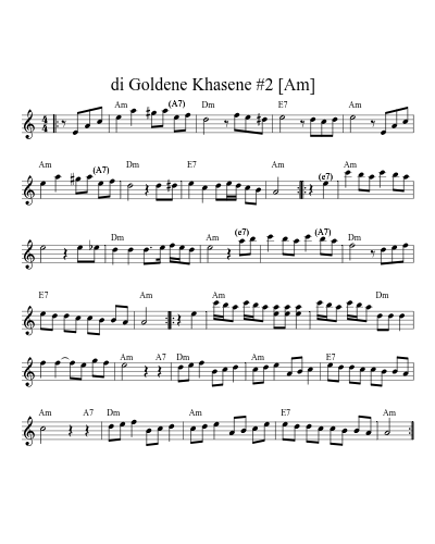di Goldene Khasene #2   [Am] (Version 2)