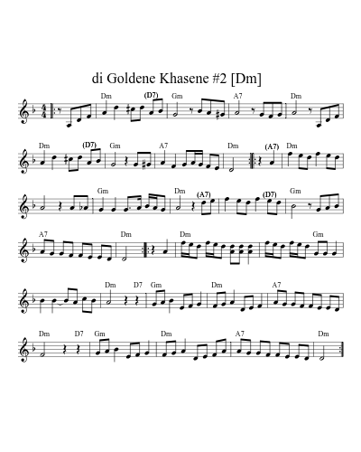 di Goldene Khasene #2   [Dm] sheet music preview