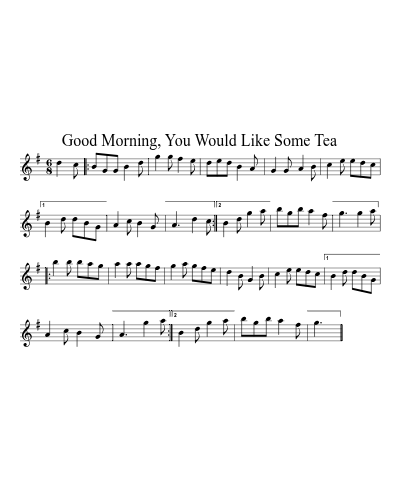 Good Morning, You Would Like Some Tea