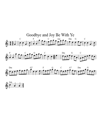 Goodbye and Joy Be With Ye