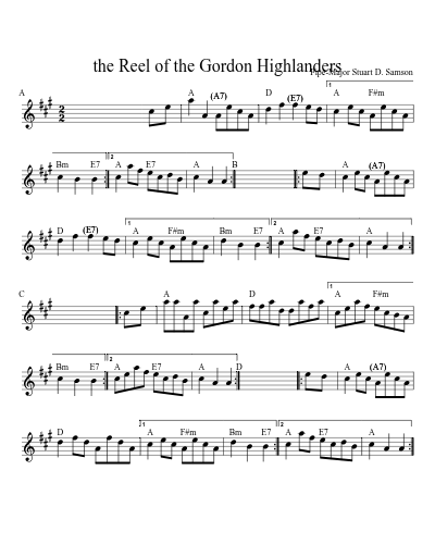 the Reel of the Gordon Highlanders (Version 3)