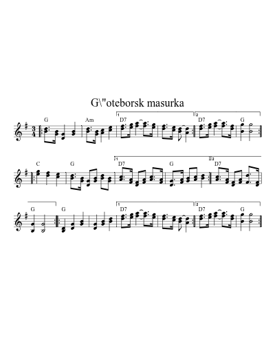 G\"oteborsk masurka (Version 2)